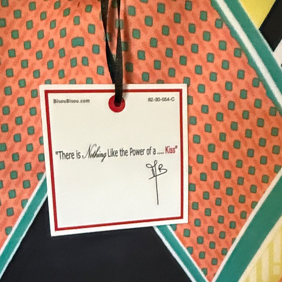 Bisou Bisou Floral Geometric Sheath Dress - Black & Coral - Picture 7 of 7